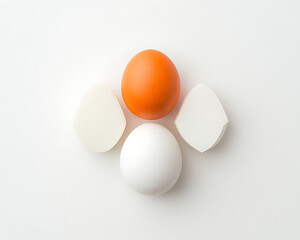 Orange  White Eggs with Studio Shot.
