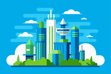 Obraz premium city landscape with city