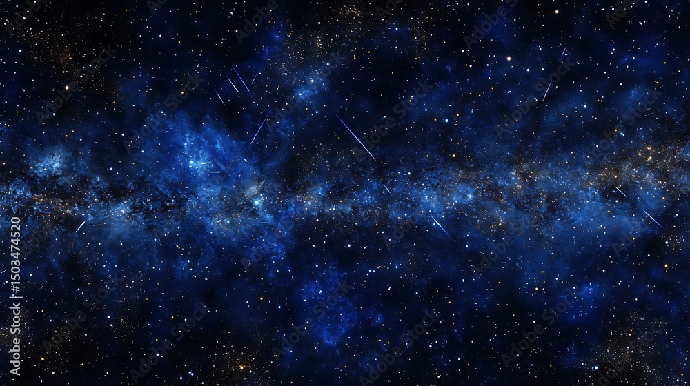 Wall mural stunning rendering of the deep space void a vast empty region between galaxies where only faint cosm