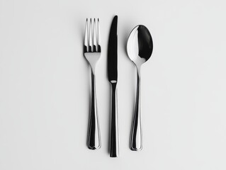 Silverware flatware cutlery set isolated on white background