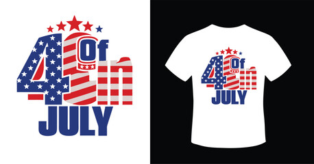Fototapeta premium Adobe Illustrator Artwork American land of the free 4th of july independence day t-shirt design. 