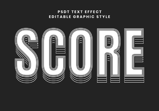 Layered Outline Stacked Stripe Text Effect