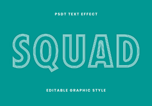 White And Green Outline Geometric Elegant Font Linear Striped Text Effect