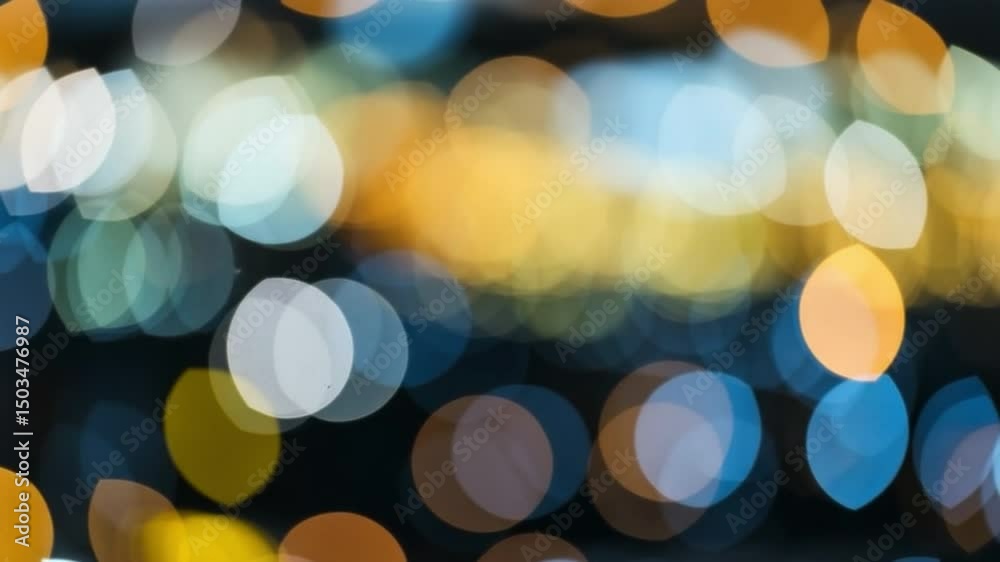 Leinwandbilder Abstract City Lights: Bokeh of a cityscape shimmering and creating an abstract pattern.