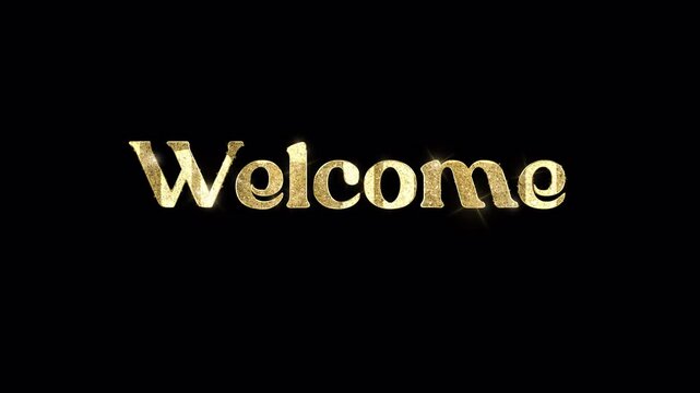 Animated Golden "Welcome" Greeting - Transparent Background