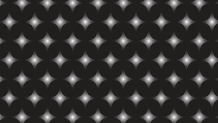 Dark Geometric Seamless Pattern with Star Glow Effect