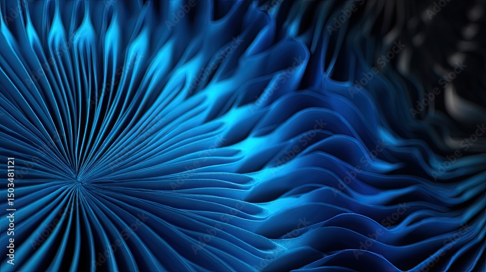 Fototapete azure flow abstract waves in vibrant blue with unique textures.