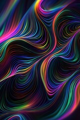 Fototapeta premium Abstract Colorful Swirls Vibrant Neon Wave Design