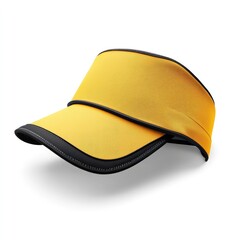 Bright yellow visor cap with black trim (1)
