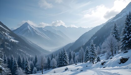 winter landscape in the mountains