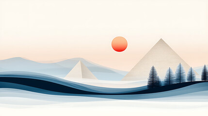 Misty Mountain Pyramid Sunrise