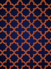 Fototapeta premium A stylish geometric pattern in vibrant navy blue and bright orange, ideal for backgrounds and textiles