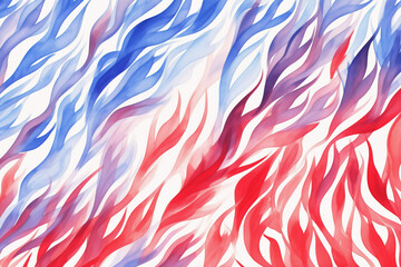 Watercolor red and blue flames pattern wallpaper
