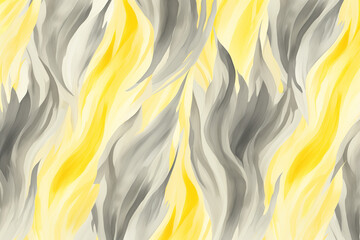 Watercolor yellow and gray flames pattern wallpaper
