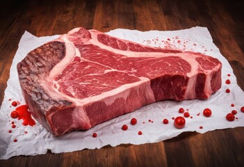 Fototapeta premium raw meat on a kitchen paper