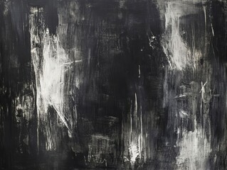 Fototapeta premium Abstract charcoal smudges with white chalk highlights minimalist monochrome texture