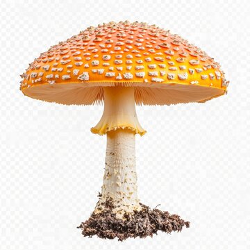 amanita caesarea caesars mushroom orange cap edible isolated on white transparent background