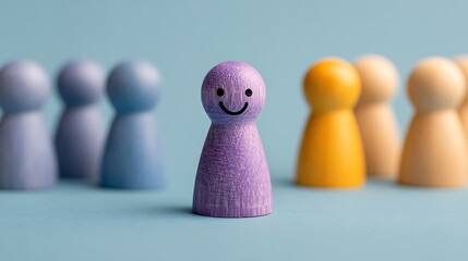 Happy and enjoy Stand out from the crowd and different creative idea concepts, Hierarchy, power,One different on better, higher level. Individuality. Unique. Management and leadership concept