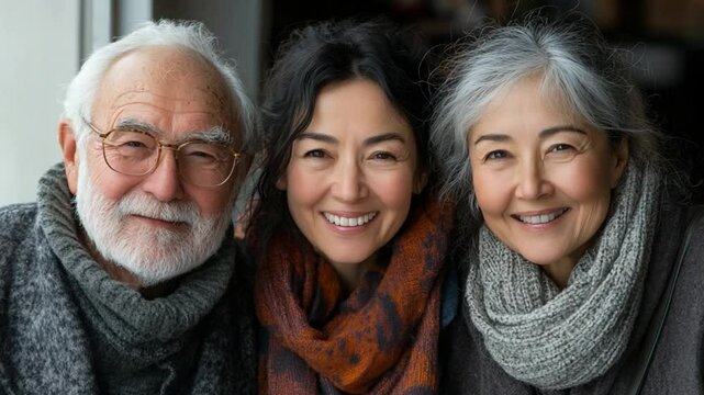 Three Generations of Smiles: The heartwarming embrace of time in a single frame as three women, each from a different generation.