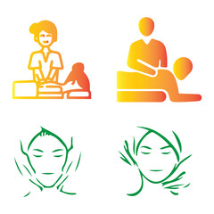 Couples Of Massage Icon Set For Free