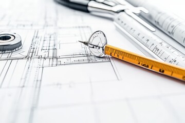 Professional architecture drafting tools and blueprint composition