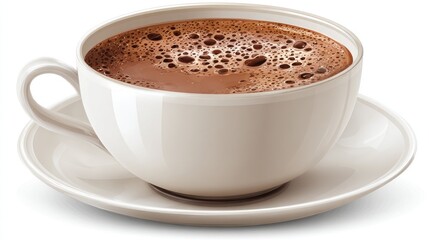 Hot Chocolate Dream Creamy cocoa in white cup with warm indulgence.