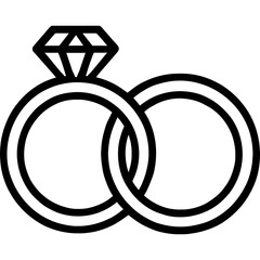 Minimalist wedding rings icon design