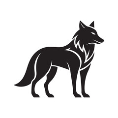 gray wolf vector art illustration