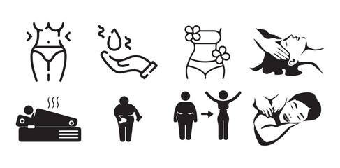 Massage Icon Set For Detox Massage