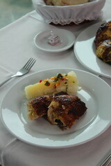 Grilled Beef Steak with Savory Sauce and Side Dish