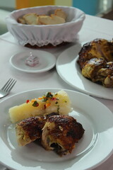 Grilled Beef Steak with Savory Sauce and Side Dish