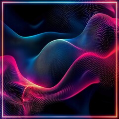 undulating waves and subtle digital fusion bordered by a futuristic neon frame energetic and isolated