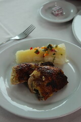 Grilled Beef Steak with Savory Sauce and Side Dish