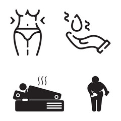 Massage Icon Set For Detox Massage