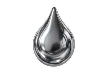 Fototapeta na wymiar Silvery mercury droplet gleaming with intricate reflections, revealing liquid metal's luminous, mercurial surface against transparent backdrop