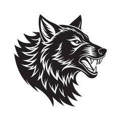 gray wolf vector art illustration