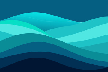 Abstract blue wave pattern design with light water texture and wavy ocean motion lines for a summer background