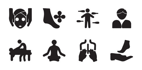 Couples Of Massage Icon Set For Free