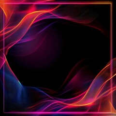 Fototapeta premium smooth fluid fusion effects inside a glowing translucent border futuristic and isolated