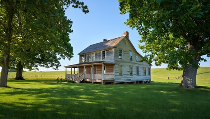 Obraz premium Stunning Farmhouse Design Exterior Home Architectural Plan with Elegant Touches