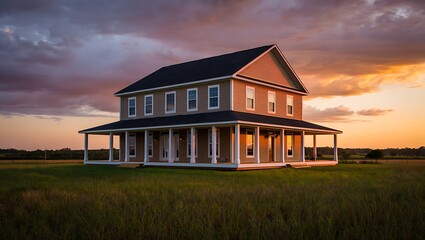 Obraz premium Stunning Farmhouse Design Exterior Home Architectural Plan with Elegant Touches