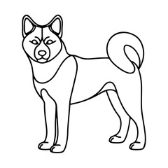 Fototapeta premium Alaskan Malamute dog Canis familiaris breed profile. Alaskan Malamute canine illustration for pet lovers and dog owners.