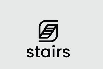 Fototapeta premium Initial Letter S Staircase Logo Design