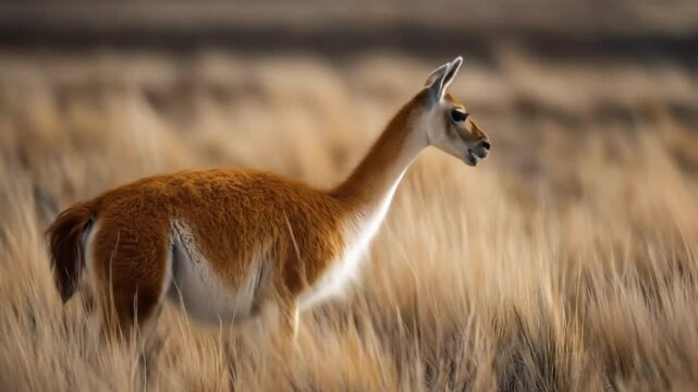 a guanaco in the savannah
