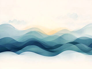 Serene Blue Mountain Sunrise.