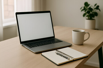 Fototapeta premium laptop and coffee