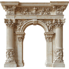 Obraz premium Elaborate sculpted portal with classical architectural details and intricate reliefs