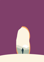 Passage, Road, sun, mountain, Success, Peak, Rock, Tree, Growth, Success, Person, Personality, Man, Woman, Artwork, Vector