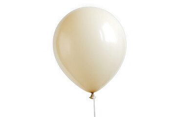 Single white balloon with string isolated on transparent background