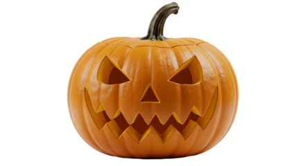 halloween carved pumpkin isolated on white